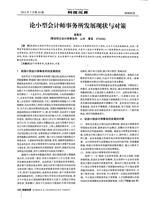 小型会计事务所生存发展的探讨
