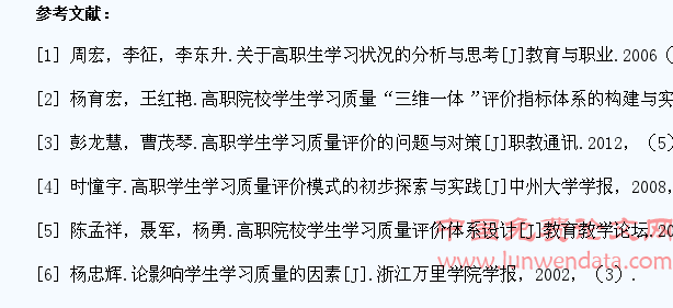 高职学院学生学习质量问题及对策