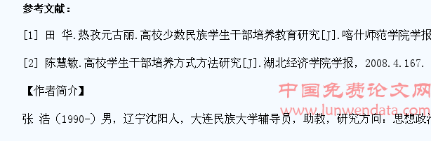 关于高校少数民族学生干部培养的几点思考