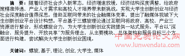 基于融媒体和三螺旋理论的大学生创新创业平台构建
