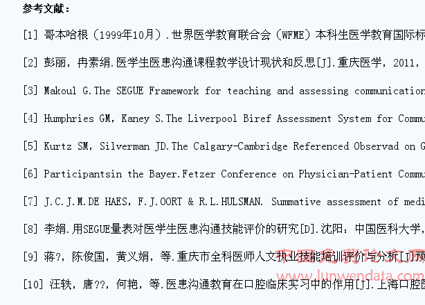 肿瘤专业医学生医患沟通能力培养现状及思考