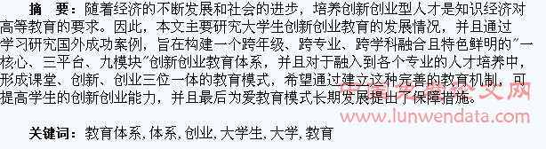 大学生创新创业教育体系的构建