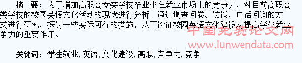 校园英语文化建设对高职学生就业竞争力的影响