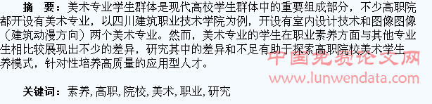 高职院校美术专业学生职业素养研究