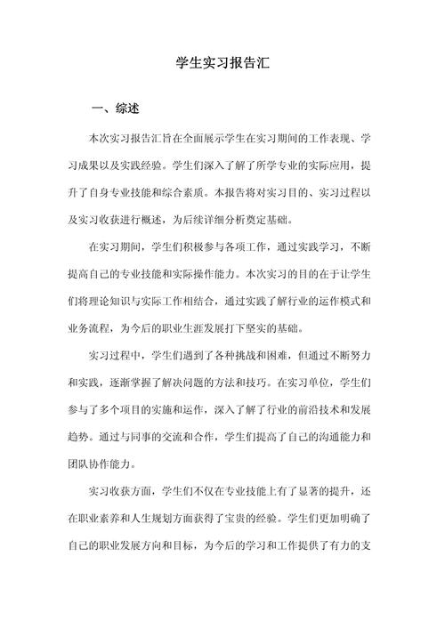 美国学生实习报告