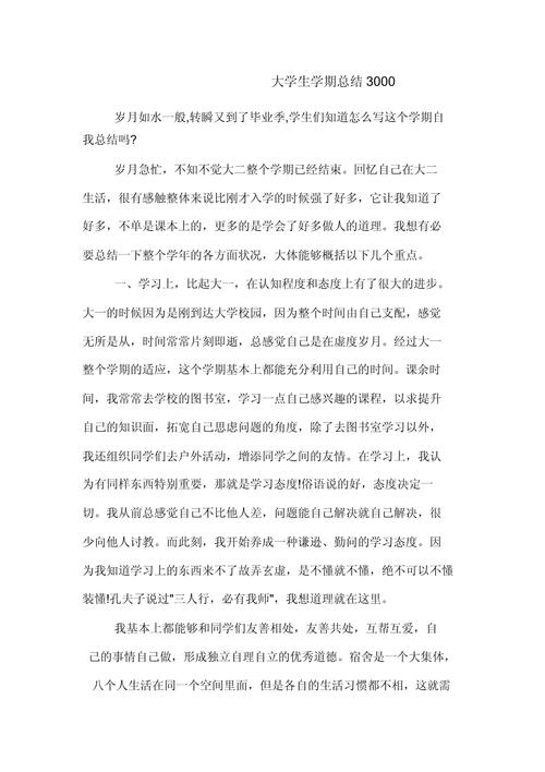 学期个人总结(大学生)