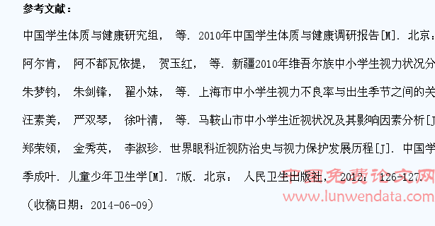 虹桥社区中小学生视力不良状况分析
