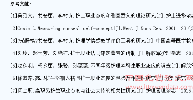 护理专业学生职业态度研究进展