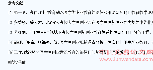 创业教育与医学生的关系