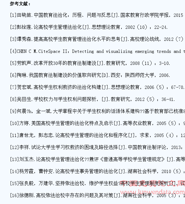 高校学生管理法治化研究:基于CiteSpace的可视化分析