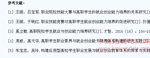 职业院校技能大赛与高职学生就业创业能力培养的关系研究