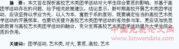 高校艺术类团学活动对大学生综合素质的提升研究