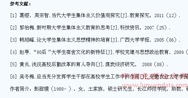 试论宿舍文化建设对大学生集体主义精神教育的影响及作用发挥