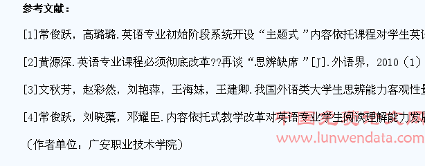 高职英语专业学生思辨能力培养探索