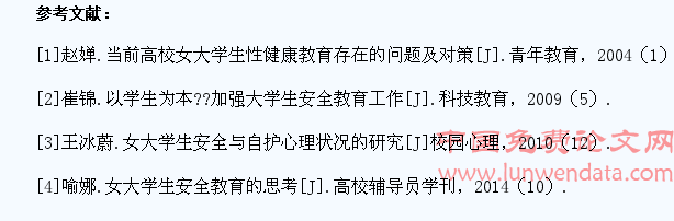 高校女大学生自身安全意识现状及对策研究