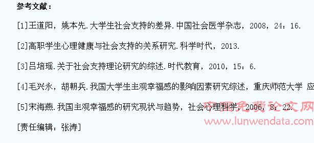 大学生社会支持与主观幸福感的相关性研究